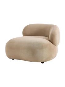 Zachte fauteuil met afgeronde vormen